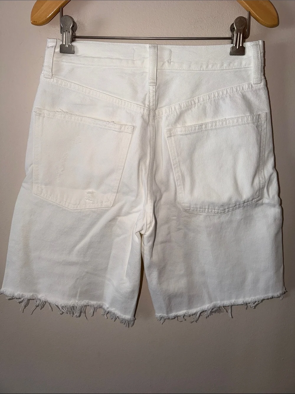 Madewell The Essex Long Baggy Short in Tile White Size 24